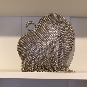 Rhinestone Heart Clutch
